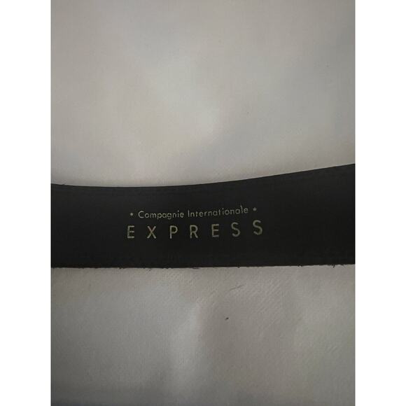 VTG Express Brown Suede Gold Detail Belt Small - Picture 2 of 4